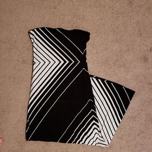 Black and White Striped Maxi dress
